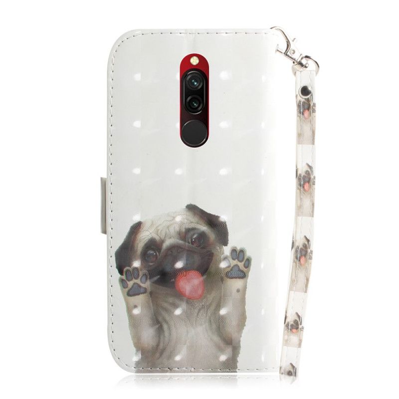 Leren Hoesje voor Xiaomi Redmi 8 Hou Van Mijn Hond Met String