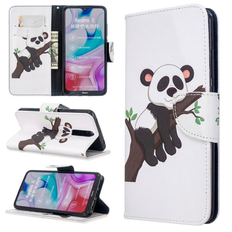 Leren Hoesje voor Xiaomi Redmi 8 Luie Panda