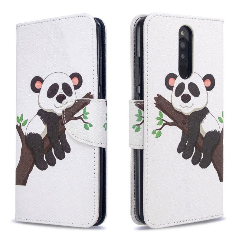 Leren Hoesje voor Xiaomi Redmi 8 Luie Panda