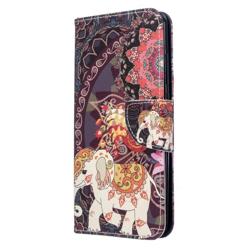 Leren Hoesje Xiaomi Redmi 8 Indische Olifanten