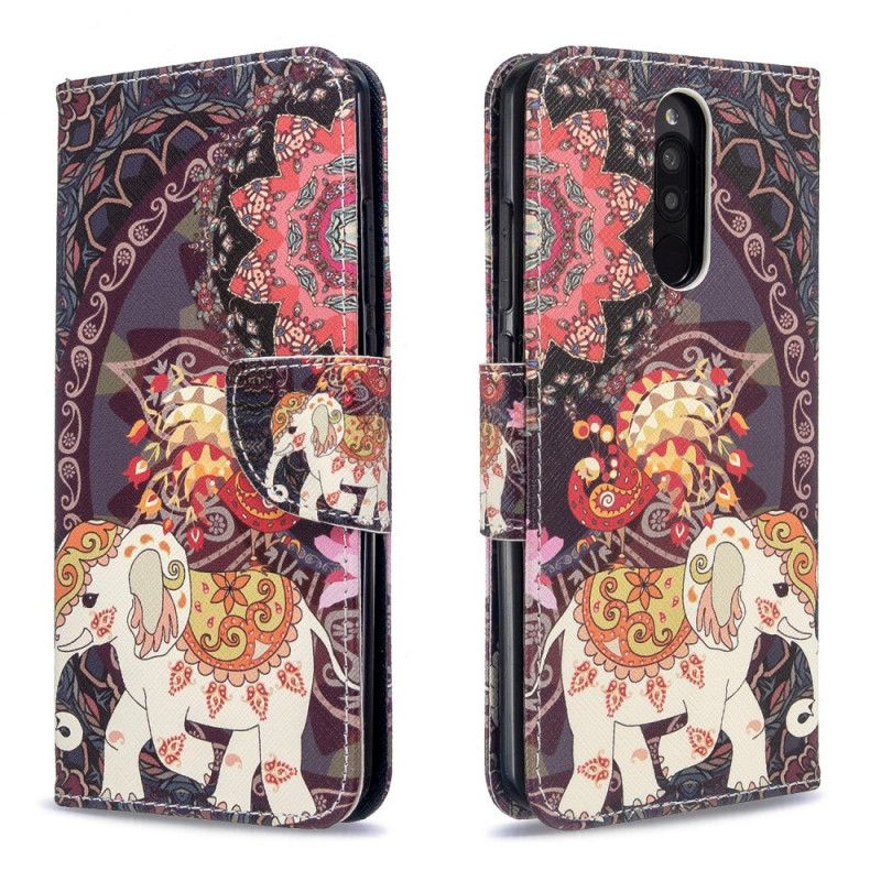 Leren Hoesje Xiaomi Redmi 8 Indische Olifanten