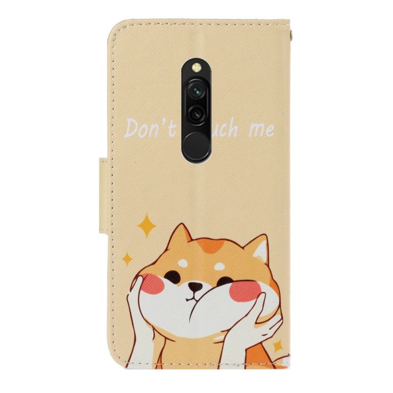 Leren Hoesje Xiaomi Redmi 8 Kat Raak Me Niet Aan Met Een String