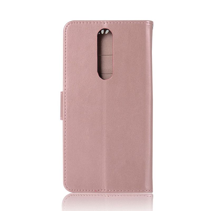 Leren Hoesje Xiaomi Redmi 8 Rose Goud Uil Dromenvanger Met Leereffect