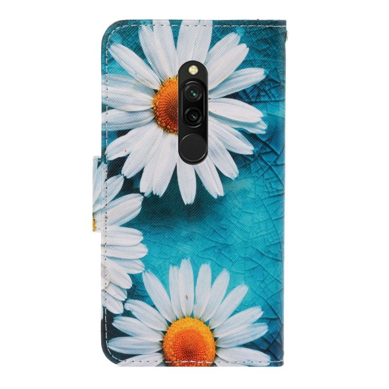 Leren Hoesje Xiaomi Redmi 8 String Madeliefjes