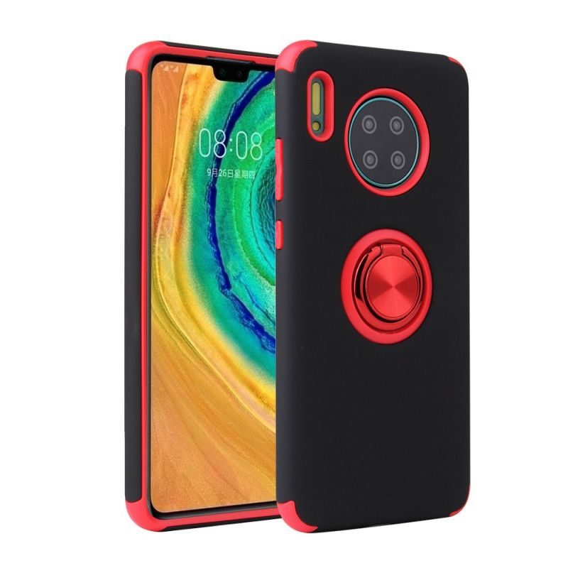 Hoesje Huawei Mate 30 Rood Zwart Roterende Ring Plus