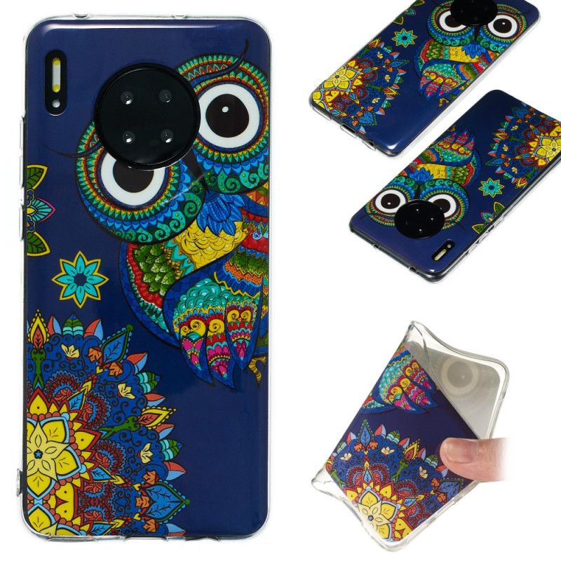 Hoesje voor Huawei Mate 30 Fluorescerende Mandala-Uil