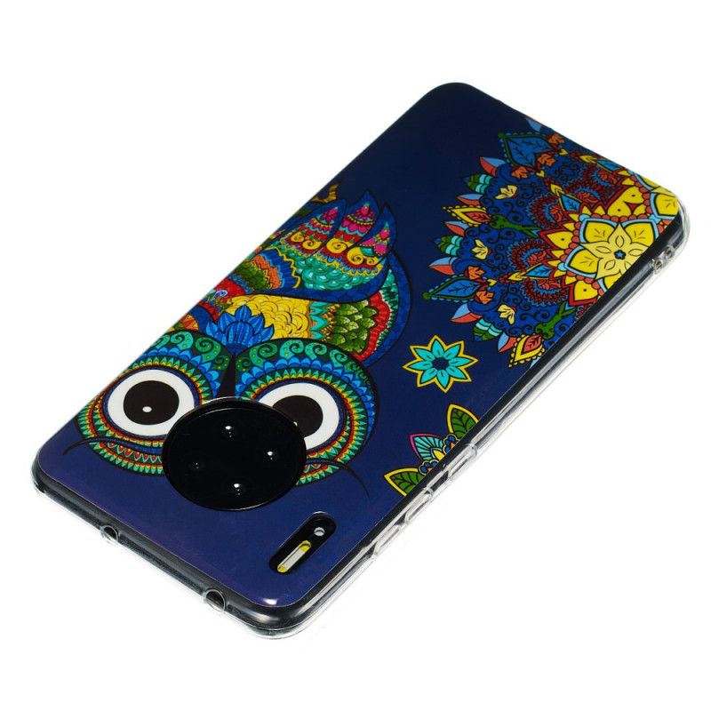 Hoesje voor Huawei Mate 30 Fluorescerende Mandala-Uil