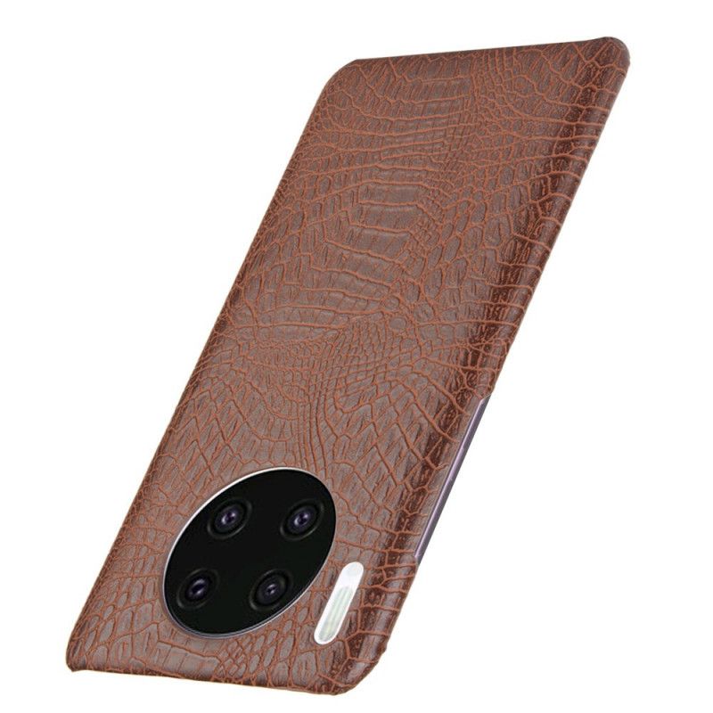 Hoesje voor Huawei Mate 30 Wit Zwart Krokodillenhuidstijl