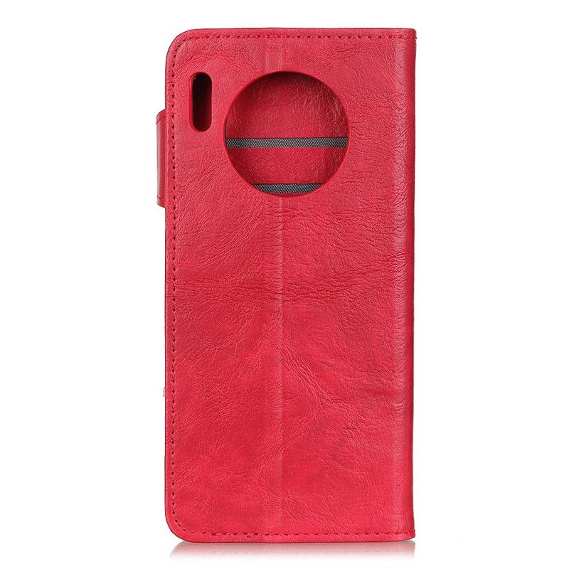 Leren Hoesje Huawei Mate 30 Rood Artistiek En Stiksel