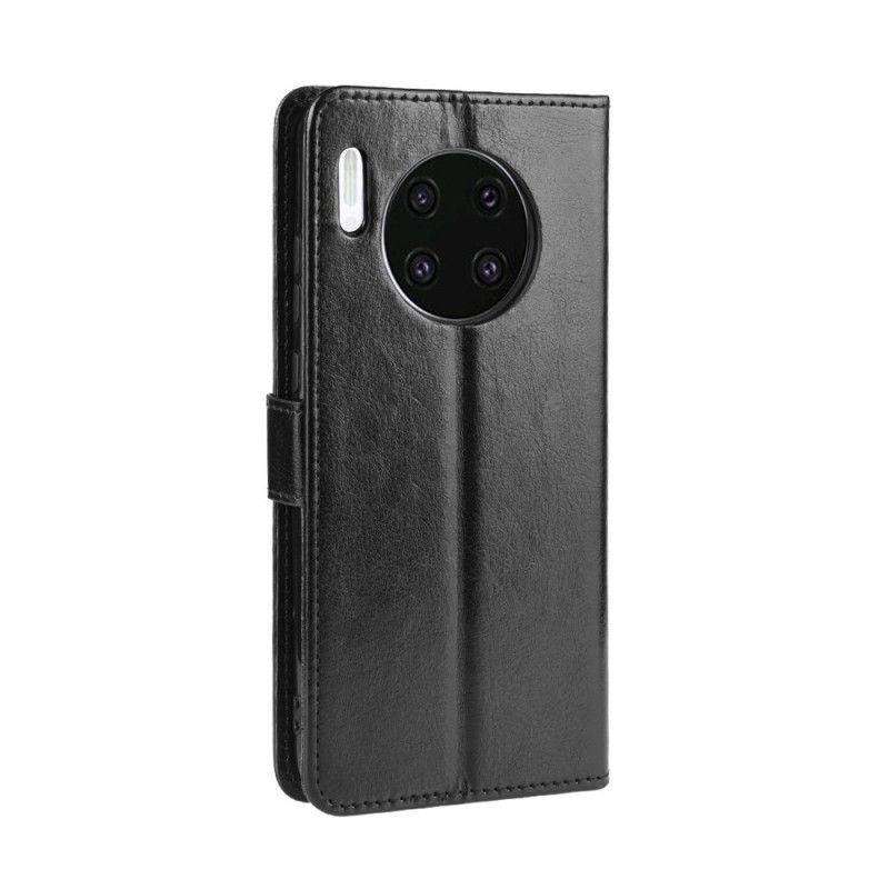 Leren Hoesje voor Huawei Mate 30 Rood Zwart Leereffect Met String