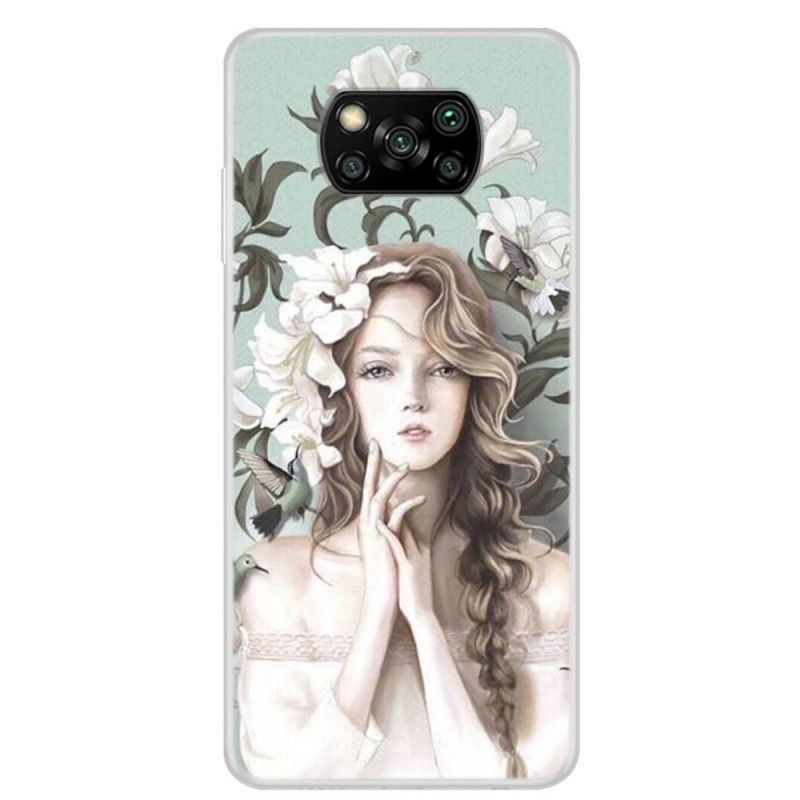 Case Hoesje Xiaomi Poco X3 Telefoonhoesje Bloemenvrouw