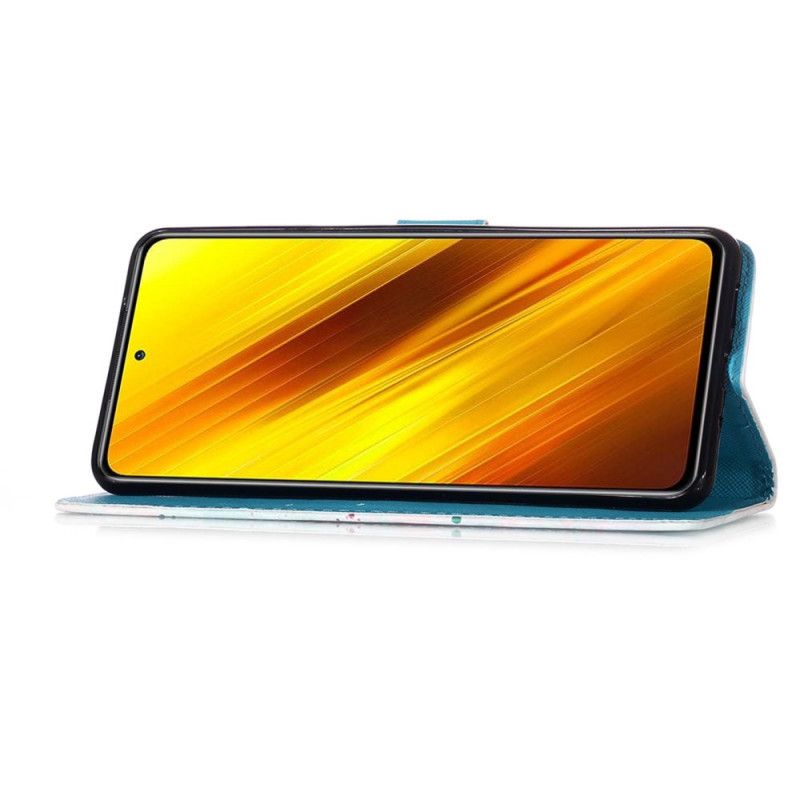 Cover Folio-hoesje Xiaomi Poco X3 Telefoonhoesje Gouden Vlinders