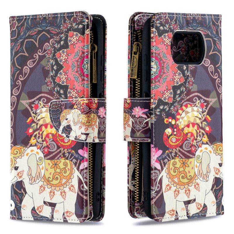 Cover Folio-hoesje Xiaomi Poco X3 Telefoonhoesje Zak Met Olifantenrits