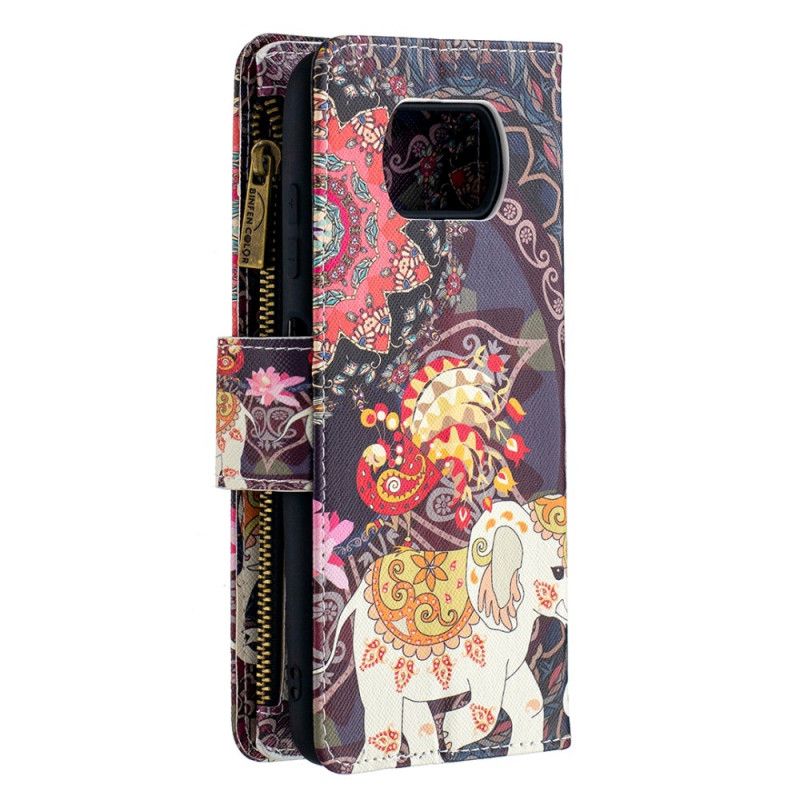 Cover Folio-hoesje Xiaomi Poco X3 Telefoonhoesje Zak Met Olifantenrits