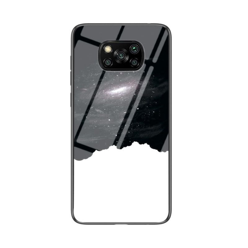 Cover Hoesje Xiaomi Poco X3 Grijs Zwart Telefoonhoesje Schoonheid Gehard Glas