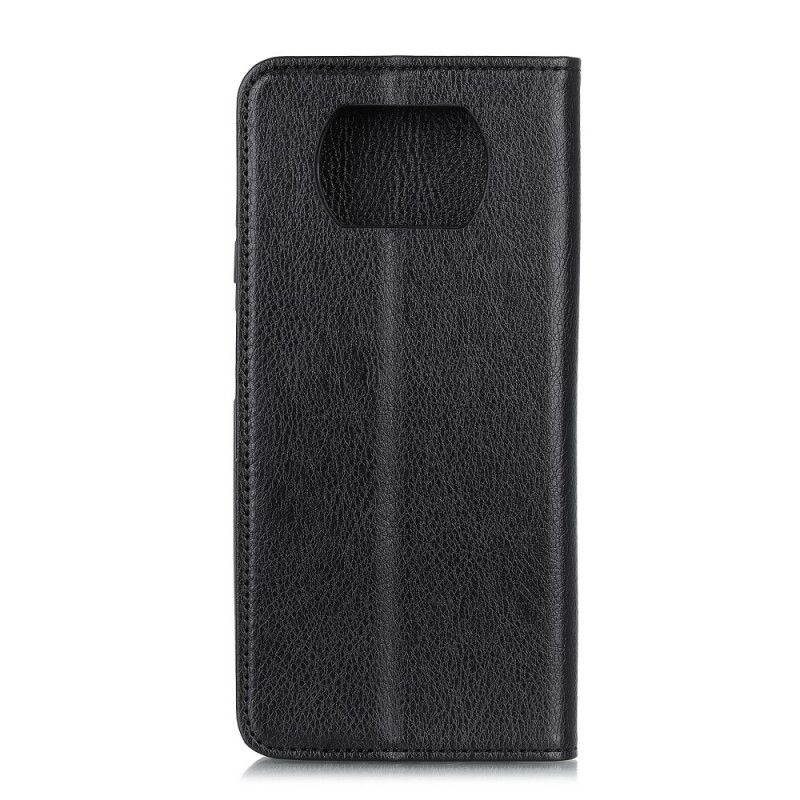 Folio-hoesje voor Xiaomi Poco X3 Rood Zwart Premium Split Lychee Leer