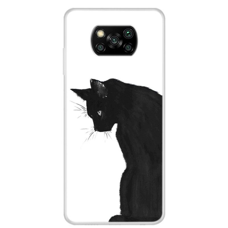 Hoesje voor Xiaomi Poco X3 Peinzende Zwarte Kat