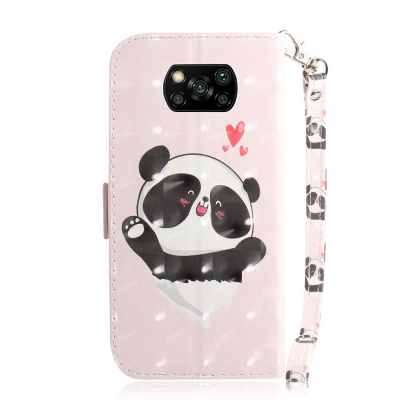 Leren Hoesje voor Xiaomi Poco X3 Panda Love Met String