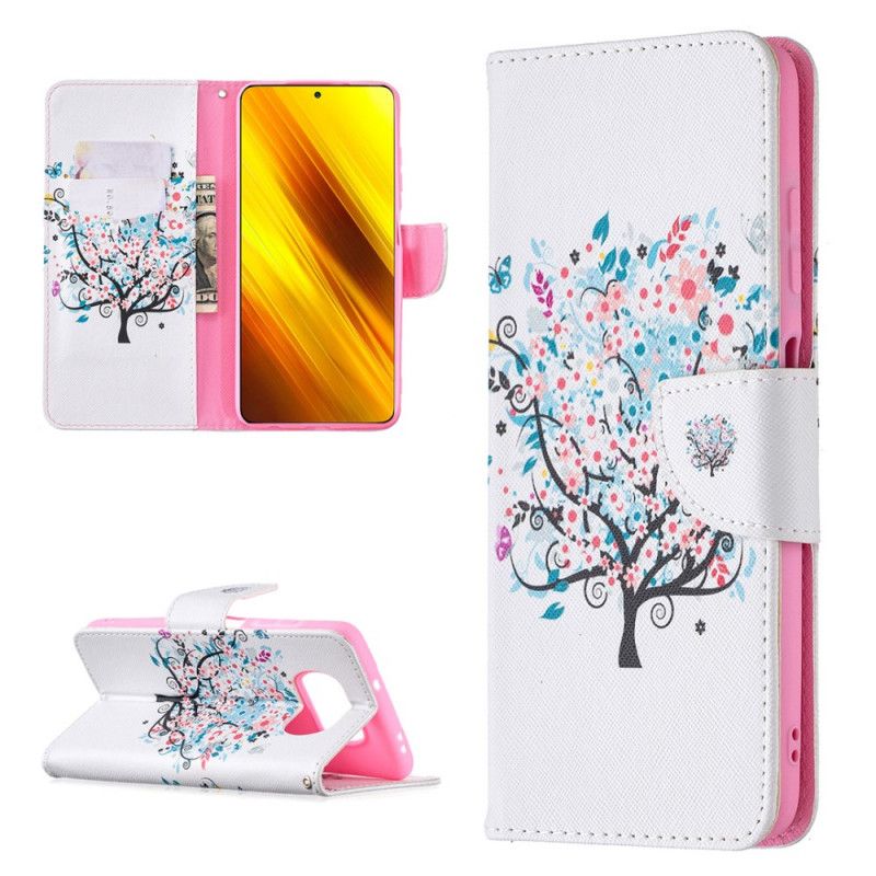 Leren Hoesje Xiaomi Poco X3 Bloemrijke Boom