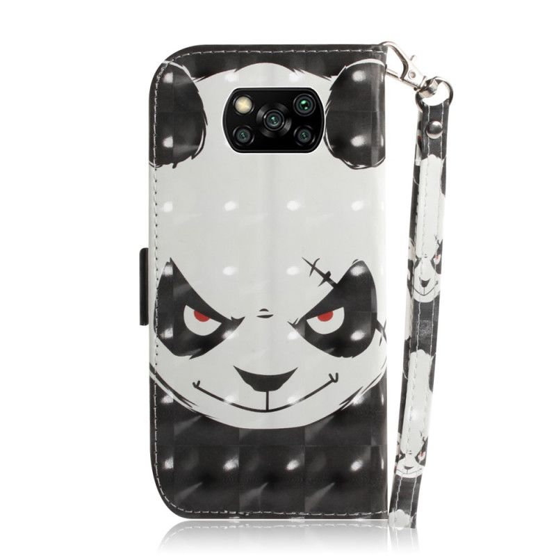 Leren Hoesje Xiaomi Poco X3 Boze Panda Met String