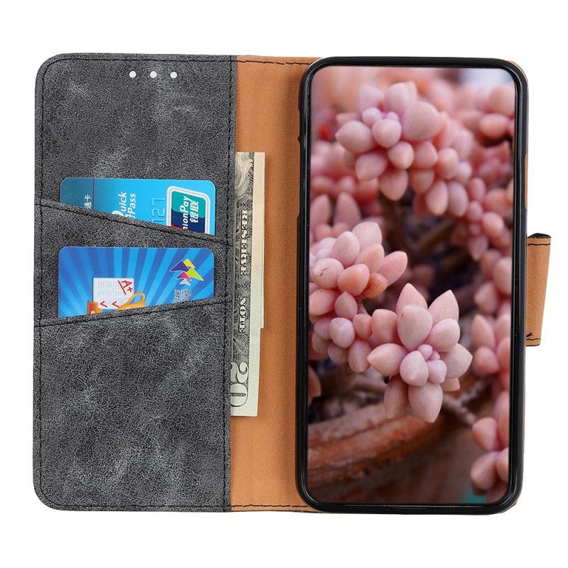 Leren Hoesje Xiaomi Poco X3 Bruin Grijs Vintage Splitleer
