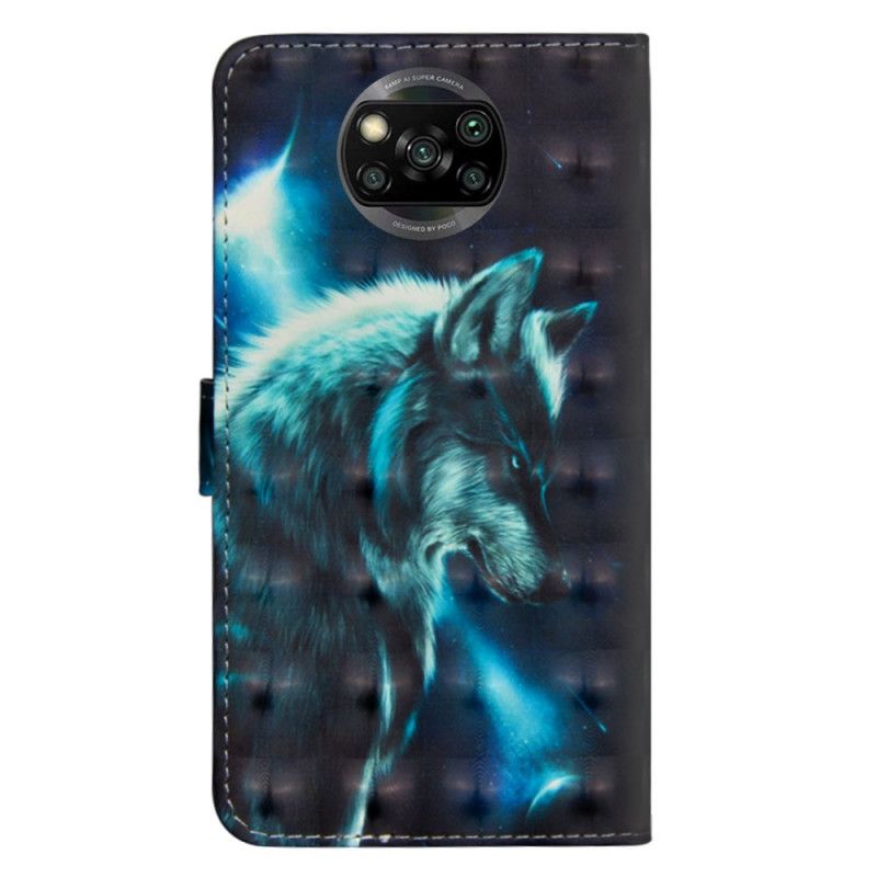 Leren Hoesje Xiaomi Poco X3 Majestueuze Wolf