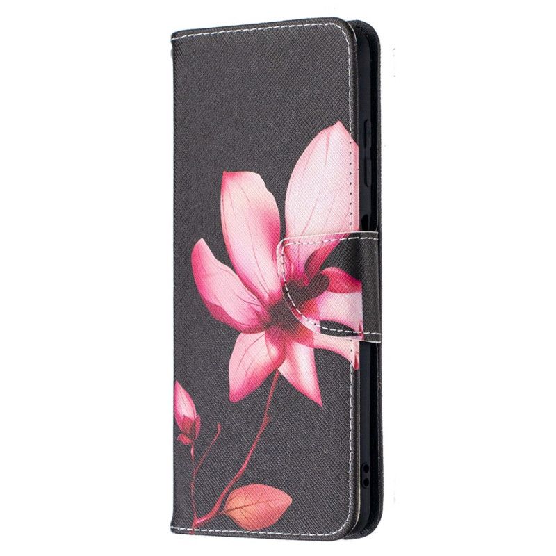 Leren Hoesje Xiaomi Poco X3 Telefoonhoesje Roze Bloem