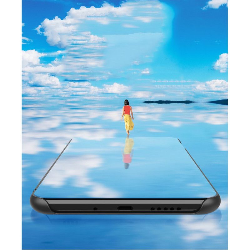 Zichtafdekking Xiaomi Poco X3 Donkerblauw Zwart Spiegel En Kunstleer