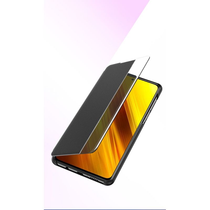 Zichtomslag Xiaomi Poco X3 Rood Zwart Kunstleer Met Textuur