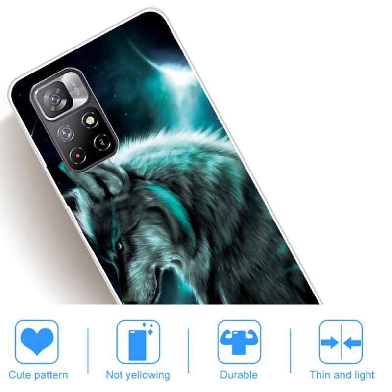 Cover Hoesje Xiaomi Redmi Note 11 / Poco M4 Pro 5g Telefoonhoesje Koninklijke Wolf