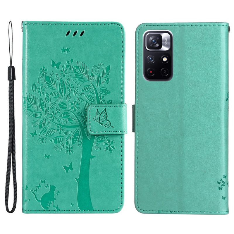 Flip Case Leren Xiaomi Redmi Note 11 / Poco M4 Pro 5g Boom En String Kat