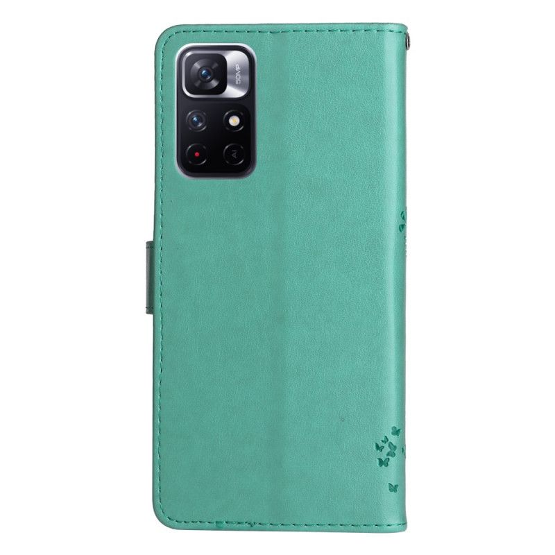 Flip Case Leren Xiaomi Redmi Note 11 / Poco M4 Pro 5g Boom En String Kat