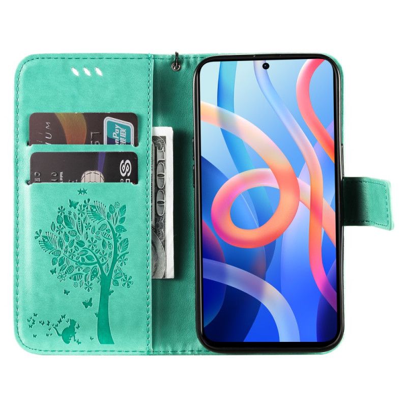 Flip Case Leren Xiaomi Redmi Note 11 / Poco M4 Pro 5g Boom En String Kat