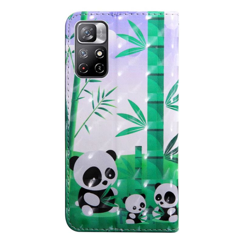 Flip Case Leren Xiaomi Redmi Note 11 / Poco M4 Pro 5g Lichtvlek Panda's