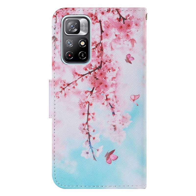 Flip Case Leren Xiaomi Redmi Note 11 / Poco M4 Pro 5g Rode String Takken