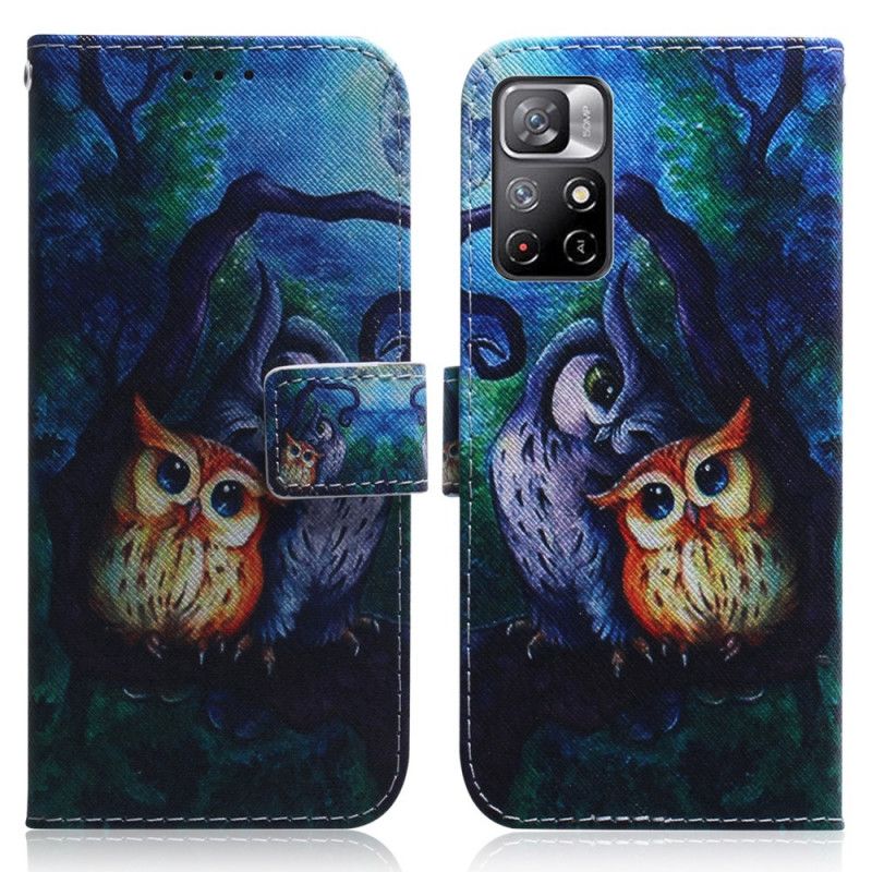 Flip Case Leren Xiaomi Redmi Note 11 / Poco M4 Pro 5g Schilderij Van Uilen