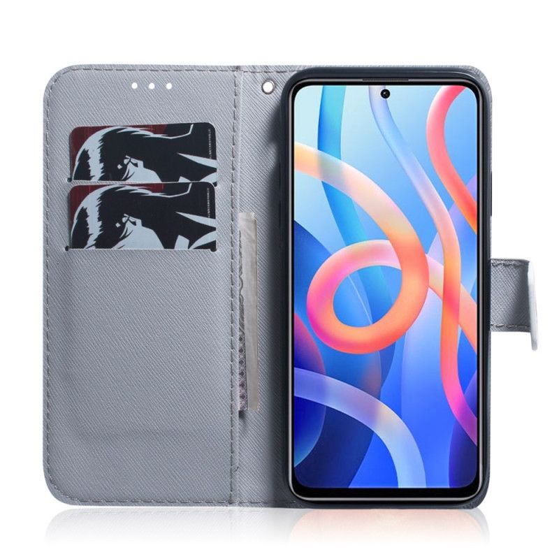 Flip Case Leren Xiaomi Redmi Note 11 / Poco M4 Pro 5g Schilderij Van Uilen