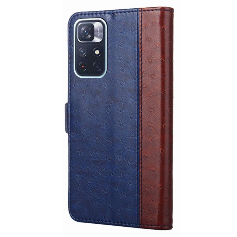 Flip Case Leren Xiaomi Redmi Note 11 / Poco M4 Pro 5g Struisvogel Huidtextuur