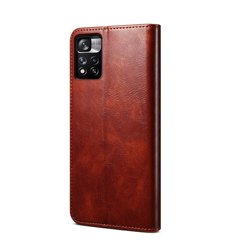 Folio-hoesje Voor Xiaomi Redmi Note 11 / Poco M4 Pro 5g Gewaxt Kunstleer