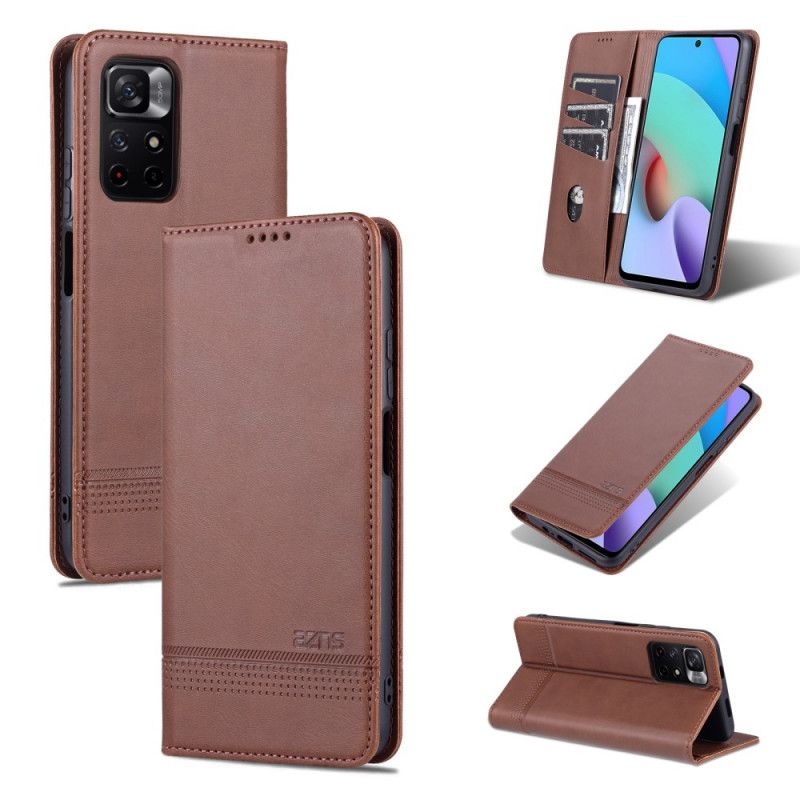 Folio-hoesje Xiaomi Redmi Note 11 / Poco M4 Pro 5g Azns Lederen Stijl Bescherming Hoesje