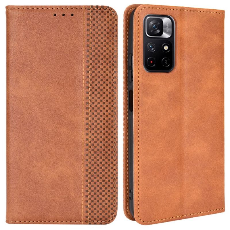 Folio-hoesje Xiaomi Redmi Note 11 / Poco M4 Pro 5g Gestileerd Vintage Leereffect Bescherming Hoesje