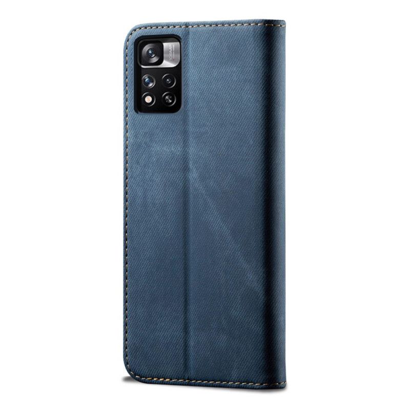 Folio-hoesje Xiaomi Redmi Note 11 / Poco M4 Pro 5g Telefoonhoesje Denim Stof