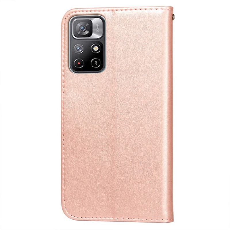 Folio-hoesje Xiaomi Redmi Note 11 / Poco M4 Pro 5g Telefoonhoesje Kant En Lotus Strappy