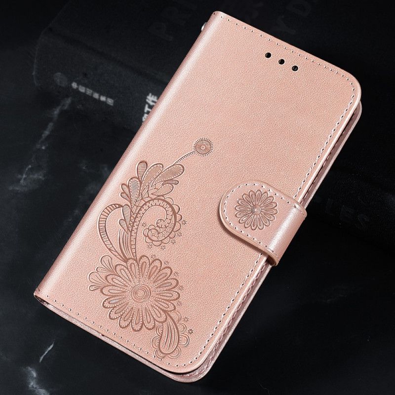 Folio-hoesje Xiaomi Redmi Note 11 / Poco M4 Pro 5g Telefoonhoesje Kant En Lotus Strappy