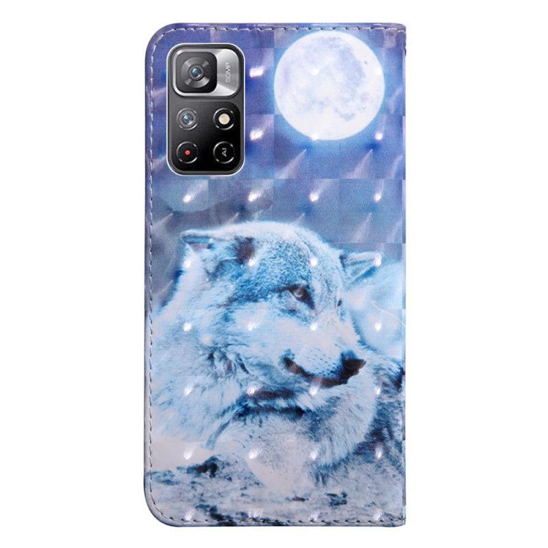 Folio-hoesje Xiaomi Redmi Note 11 / Poco M4 Pro 5g Telefoonhoesje Maanlicht Wolf