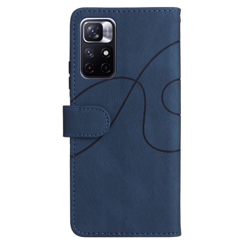 Folio-hoesje Xiaomi Redmi Note 11 / Poco M4 Pro 5g Telefoonhoesje Signature Tweekleurig Kunstleer