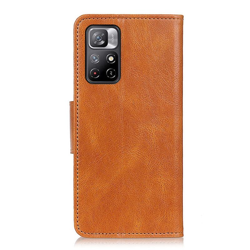 Folio-hoesje Xiaomi Redmi Note 11 / Poco M4 Pro 5g Telefoonhoesje Splitlederen Omkeerbare Sluiting