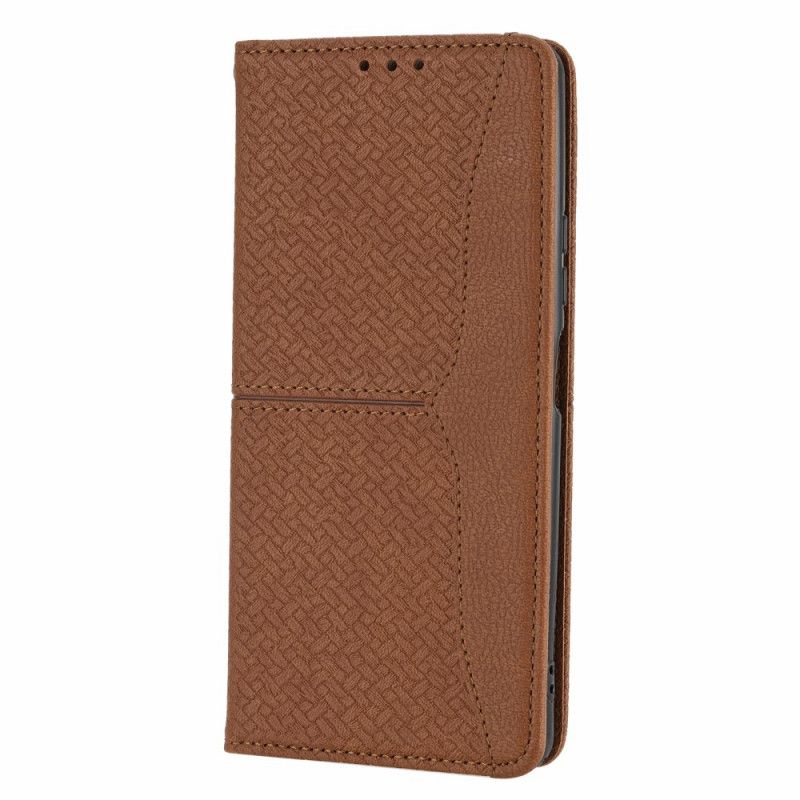 Folio-hoesje Xiaomi Redmi Note 11 / Poco M4 Pro 5g Telefoonhoesje Stijl Geweven Lederen Band