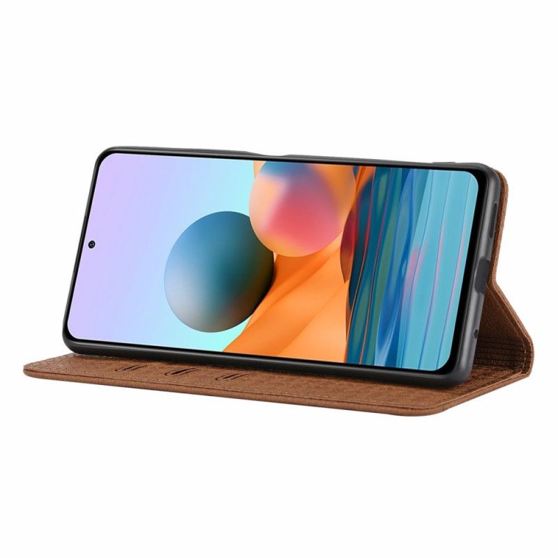 Folio-hoesje Xiaomi Redmi Note 11 / Poco M4 Pro 5g Telefoonhoesje Stijl Geweven Lederen Band