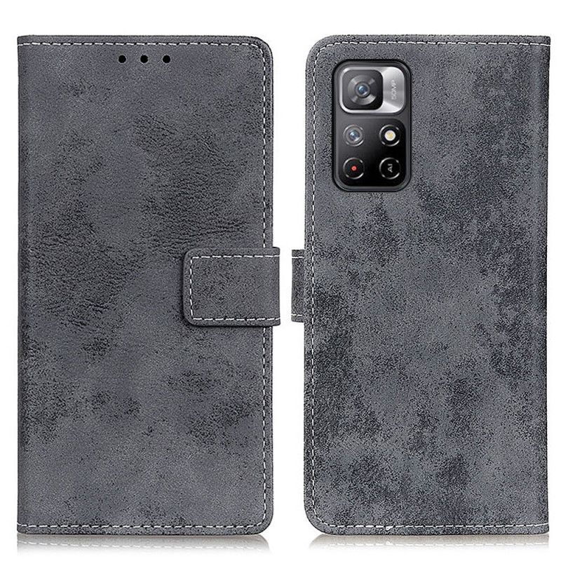 Folio-hoesje Xiaomi Redmi Note 11 / Poco M4 Pro 5g Telefoonhoesje Vintage Leereffect